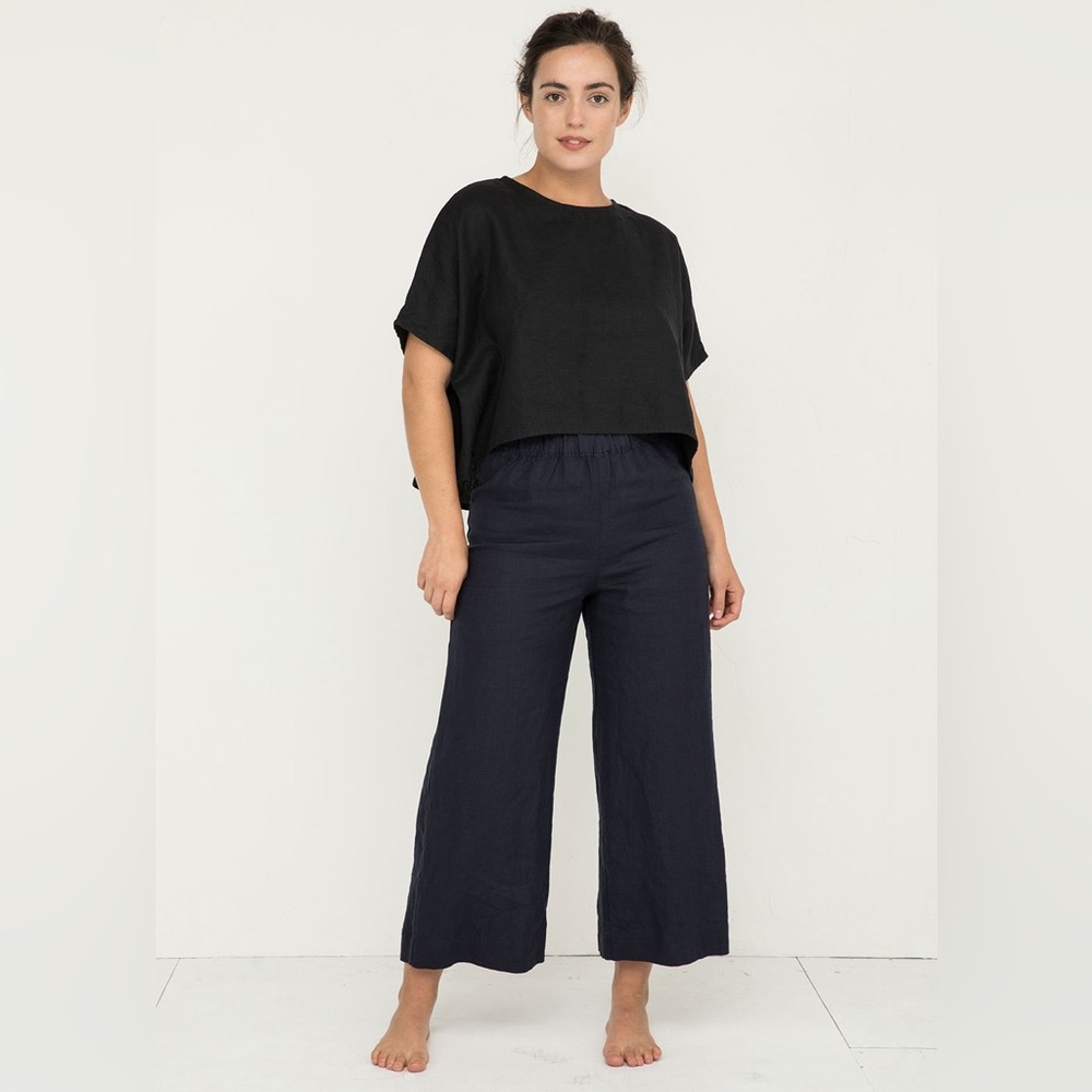 Elizabeth Suzann Navy Linen Florence Pants M-T